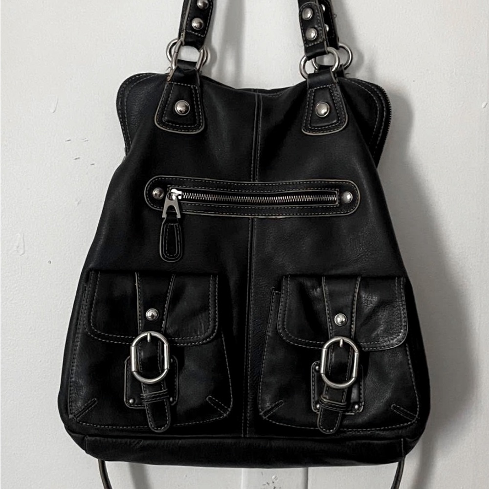 B. Makowsky Black Leather Bag